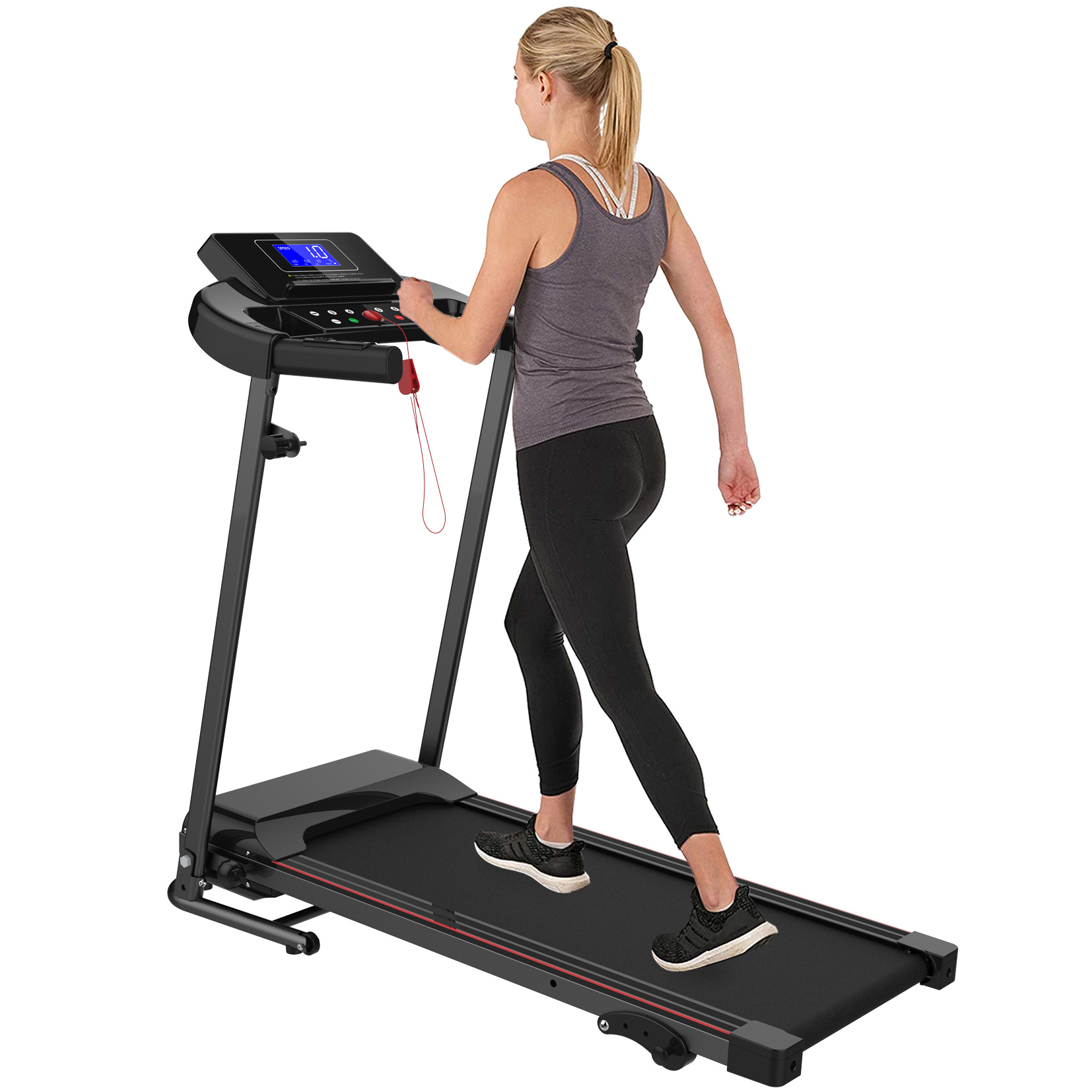 Foldable Electric Treadmill: Adjustable Tilt, 12 Programs & Compact Design Foldable Electric Treadmill: 2.5HP Motor, 3-Level Incline & Bluetooth Music