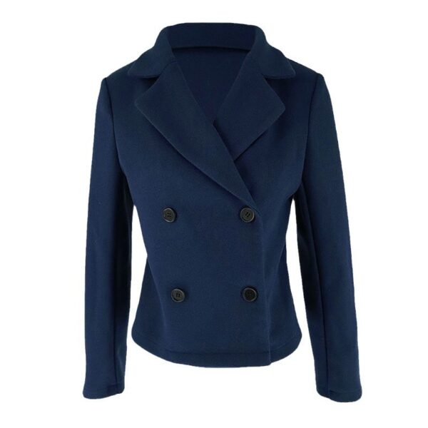 Women's Fashion Tailored Collar Woolen Coat - Image 5