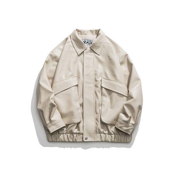 American Retro Street Trend Lapel PU Leather Jacket For Men - Image 2