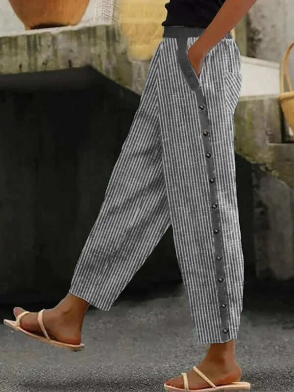 Women's 3D Digital Printing Exquisite Linen Casual Trousers - Image 3
