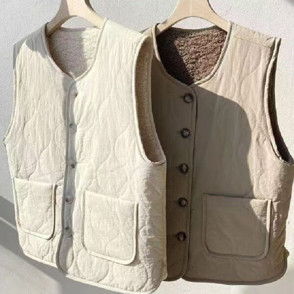 Lamb Wool Double-sided Thermal Vest Fashion Waistcoat Jacket