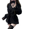 Fashion Short Black Double Breasted - Image 2