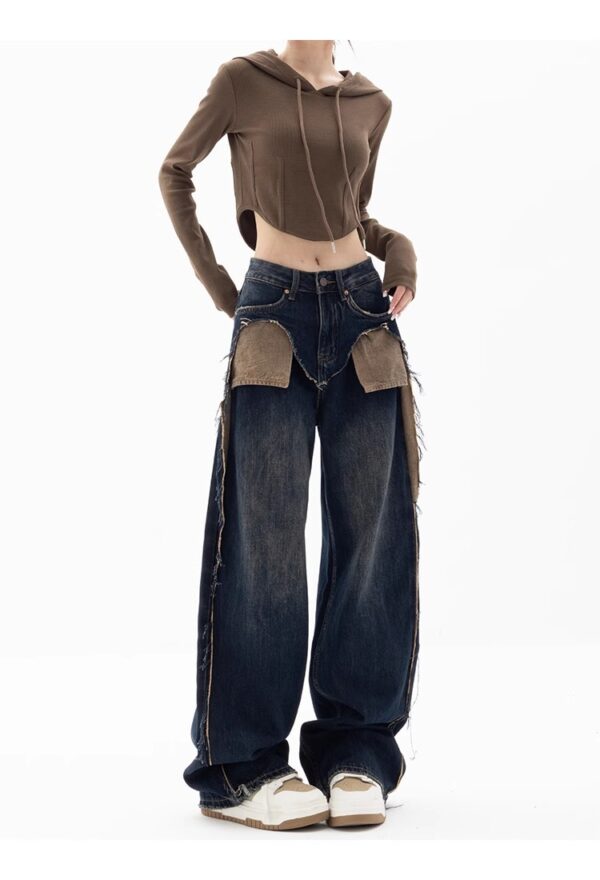 Spring New Niche Design Contrast Color Jeans Women - Image 2