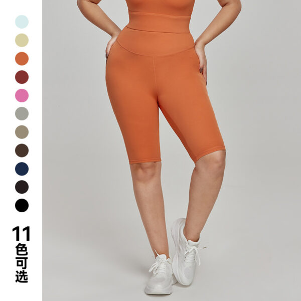 Nylon Plus Size Sports Shorts High Waist - Image 3