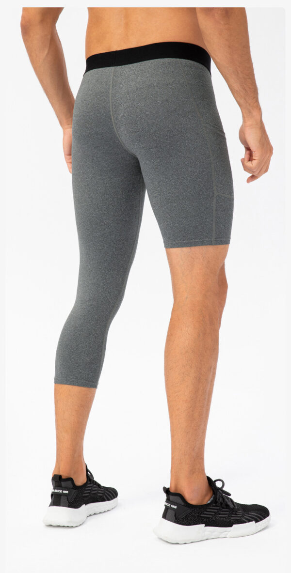 Men's Tight Single Leg Fitness Pants Pocket Length - Image 3