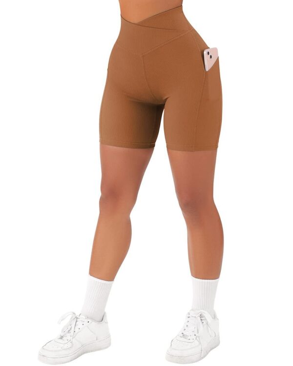 Women's Cross Sports Tight Short Belt Pockets - Image 3