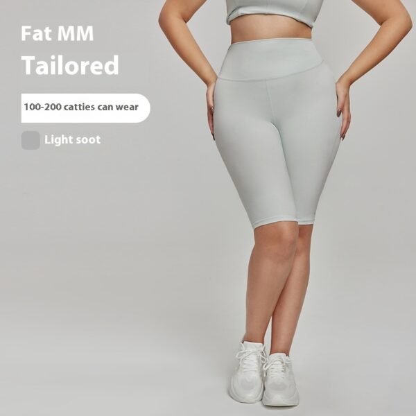 Nylon Plus Size Sports Shorts High Waist - Image 5