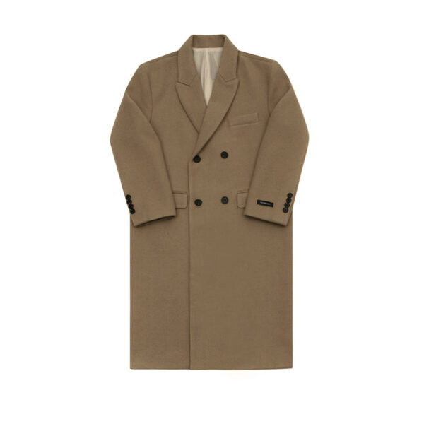 Mrcyc Woolen Coat Men''s British Style Korean Fashion Winter Woolen Coat Medium Length Thickened Denim Windbreaker - Image 4