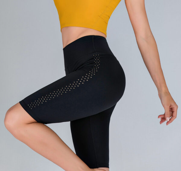 Hollow Breathable Slim Hip Yoga Shorts - Image 4
