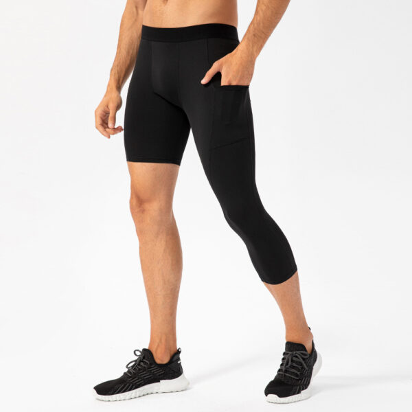 Men's Tight Single Leg Fitness Pants Pocket Length - Image 6