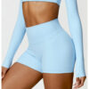 High Waist Yoga Shorts Belly Contracting Peach Hip Lifting Sport Shorts - Image 2