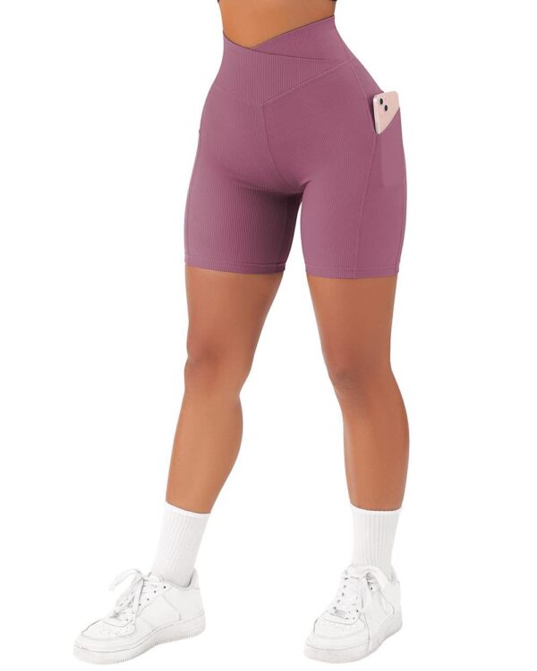 Women's Cross Sports Tight Short Belt Pockets - Image 5