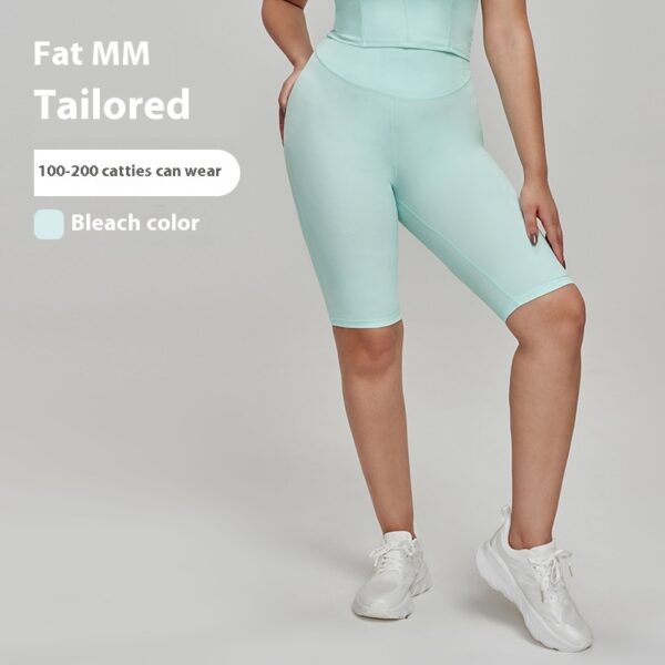 Nylon Plus Size Sports Shorts High Waist - Image 4