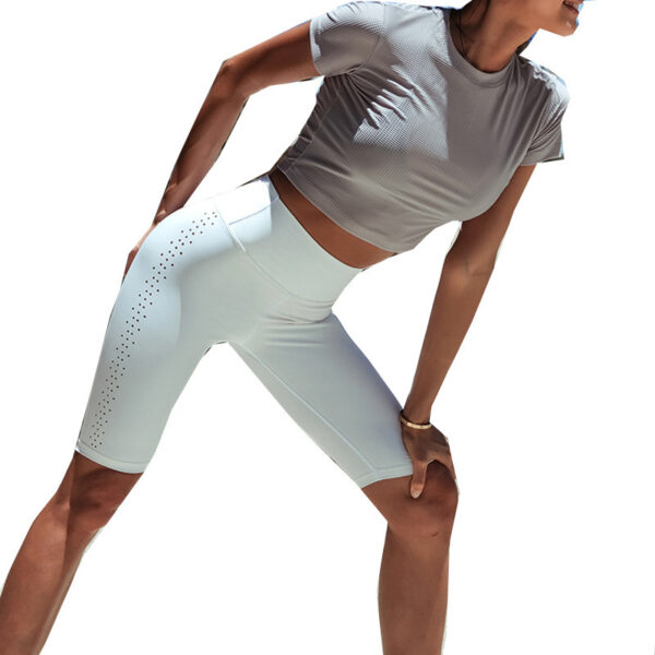Hollow Breathable Slim Hip Yoga Shorts - Image 3