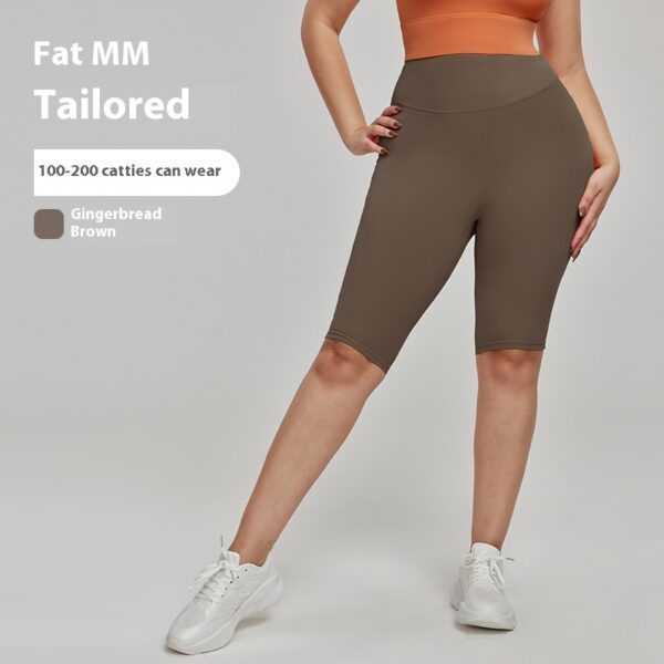 Nylon Plus Size Sports Shorts High Waist - Image 7