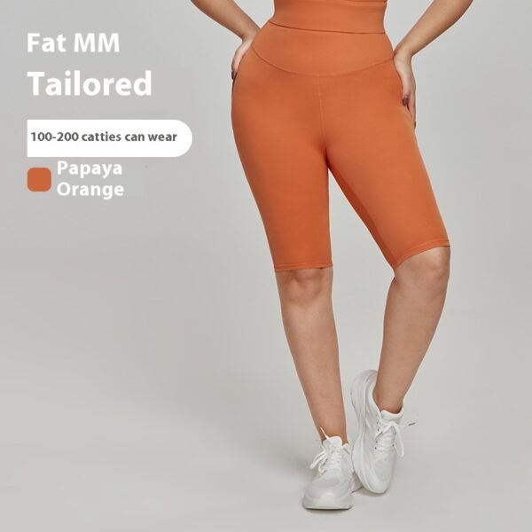 Nylon Plus Size Sports Shorts High Waist