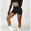 High Waist Yoga Shorts Belly Contracting Peach Hip Lifting Sport Shorts - Image 3