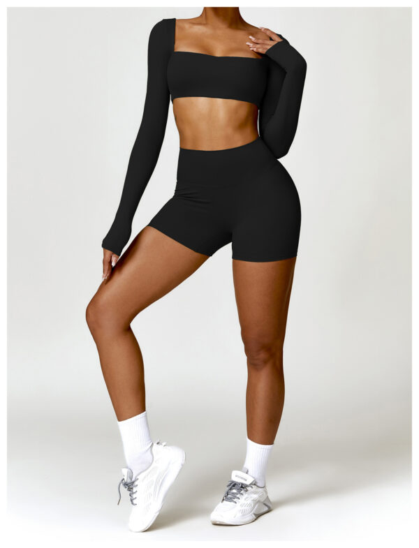 High Waist Yoga Shorts Belly Contracting Peach Hip Lifting Sport Shorts - Image 3